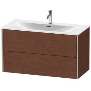 XViu Duravit vasque XV41350B113 101 x 55,7 x 48 cm, noyer américain, 2 tiroirs, champagne mat