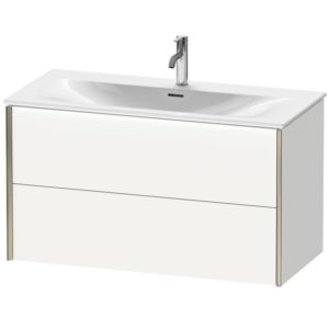 XViu Duravit vasque XV41350B118 101 x 55,7 x 48 cm, blanc mat, 2 tiroirs, champagne mat