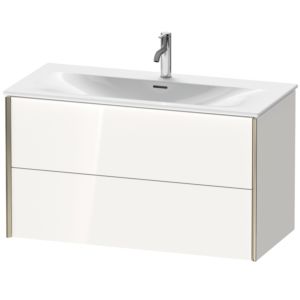 Duravit XViu vanity unit XV41350B122 101 x 55.7 x 48 cm, white high gloss, 2 drawers, matt champagne