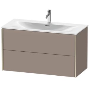 XViu Duravit vasque XV41350B143 101 x 55,7 x 48 cm, basalte mat, 2 tiroirs, champagne mat