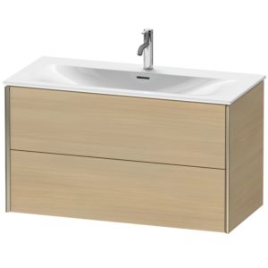 Duravit XViu Waschtisch-Unterschrank XV41350B171 101 x 55,7 x 48 cm, mediterrane eiche, 2 Schubkästen, champagner matt
