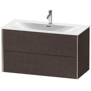 Duravit XViu Waschtisch-Unterschrank XV41350B172 101 x 55,7 x 48 cm, eiche dunkel gebürstet, 2 Schubkästen, champagner matt