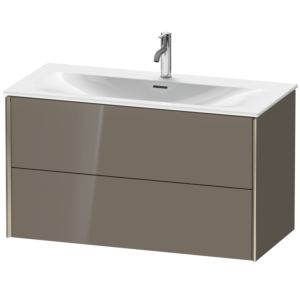 Duravit XViu Waschtisch-Unterschrank XV41350B189 101 x 55,7 x 48 cm, flannel grey hochglanz, 2 Schubkästen, champagner matt