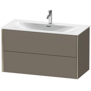 Duravit XViu vanity unit XV41350B190 101 x 55.7 x 48 cm, flannel gray silk matt, 2 drawers, champagne matt