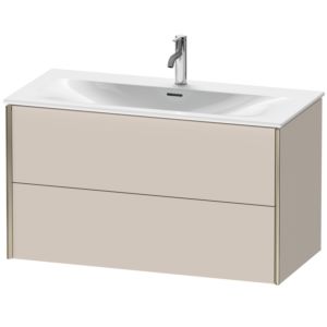 Duravit XViu vanity unit XV41350B191 101 x 55.7 x 48 cm, matt taupe, 2 drawers, matt champagne