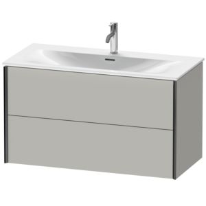 Duravit XViu Waschtisch-Unterschrank XV41350B207 101 x 55,7 x 48 cm, betongrau matt, 2 Schubkästen, schwarz matt