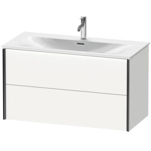 XViu Duravit vasque XV41350B218 101 x 55,7 x 48 cm, blanc mat, 2 tiroirs, noir mat