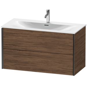 XViu Duravit vasque XV41350B221 101 x 55,7 x 48 cm, noyer foncé, 2 tiroirs, noir mat