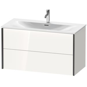 Duravit XViu vanity unit XV41350B222 101 x 55.7 x 48 cm, white high gloss, 2 drawers, black matt
