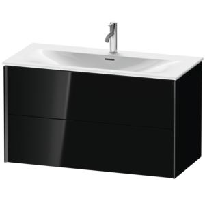Duravit XViu Waschtisch-Unterschrank XV41350B240 101 x 55,7 x 48 cm, schwarz hochglanz, 2 Schubkästen, schwarz matt