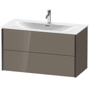 XViu Duravit vasque XV41350B289 101 x 55,7 x 48 cm, gris flanelle brillant, 2 tiroirs, noir mat