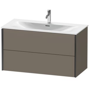 Duravit XViu Waschtisch-Unterschrank XV41350B290 101 x 55,7 x 48 cm, flannel grey seidenmatt, 2 Schubkästen, schwarz matt