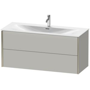 Duravit XViu vanity unit XV41360B107 121 x 55.7 x 48 cm, matt concrete gray, 2 drawers, matt champagne