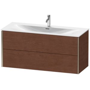 Duravit XViu Waschtisch-Unterschrank XV41360B113 121 x 55,7 x 48 cm, amerikanischer nussbaum, 2 Schubkästen, champagner matt