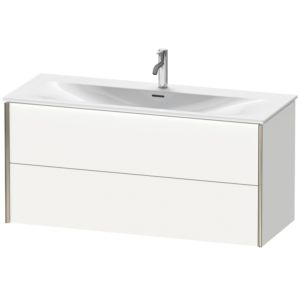 Duravit XViu Waschtisch-Unterschrank XV41360B118 121 x 55,7 x 48 cm, weiß matt, 2 Schubkästen, champagner matt