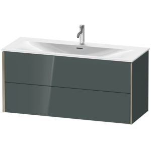 Duravit XViu Waschtisch-Unterschrank XV41360B138 121 x 55,7 x 48 cm, dolomiti grey hochglanz, 2 Schubkästen, champagner matt
