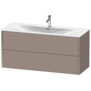 Duravit XViu Waschtisch-Unterschrank XV41360B143 121 x 55,7 x 48 cm, basalt matt, 2 Schubkästen, champagner matt