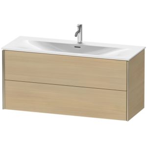 XViu Duravit vasque XV41360B171 121 x 55,7 x 48 cm, chêne méditerranéen, 2 tiroirs, champagne mat