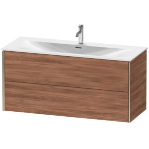 XViu Duravit vasque XV41360B179 121 x 55,7 x 48 cm, noyer naturel, 2 tiroirs, champagne mat