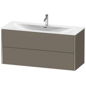 Duravit XViu vanity unit XV41360B190 121 x 55.7 x 48 cm, flannel gray silk matt, 2 drawers, champagne matt
