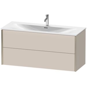 Duravit XViu Waschtisch-Unterschrank XV41360B191 121 x 55,7 x 48 cm, taupe matt, 2 Schubkästen, champagner matt
