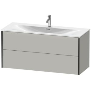 Duravit XViu Waschtisch-Unterschrank XV41360B207 121 x 55,7 x 48 cm, betongrau matt, 2 Schubkästen, schwarz matt