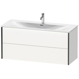 Duravit XViu Waschtisch-Unterschrank XV41360B218 121 x 55,7 x 48 cm, weiß matt, 2 Schubkästen, schwarz matt