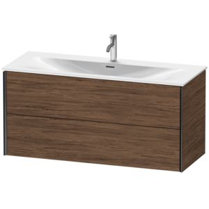 XViu Duravit vasque XV41360B221 121 x 55,7 x 48 cm, noyer foncé, 2 tiroirs, noir mat