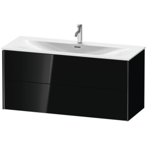XViu Duravit vasque XV41360B240 121 x 55,7 x 48 cm, noir brillant, 2 tiroirs, noir mat