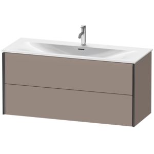 Duravit XViu Waschtisch-Unterschrank XV41360B243 121 x 55,7 x 48 cm, basalt matt, 2 Schubkästen, schwarz matt