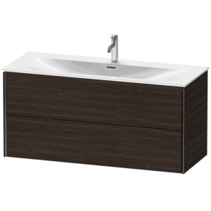 Duravit XViu Waschtisch-Unterschrank XV41360B269 121 x 55,7 x 48 cm, nussbaum gebürstet, 2 Schubkästen, schwarz matt