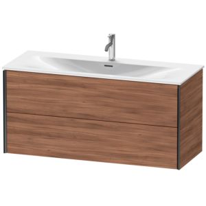 Duravit XViu Waschtisch-Unterschrank XV41360B279 121 x 55,7 x 48 cm, nussbaum natur, 2 Schubkästen, schwarz matt