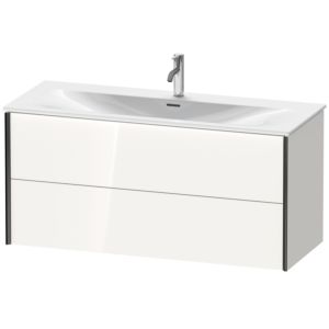 XViu Duravit vasque XV41360B285 121 x 55,7 x 48 cm, blanc brillant, 2 tiroirs, noir mat