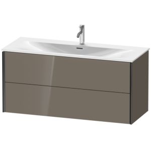 Duravit XViu vanity unit XV41360B289 121 x 55.7 x 48 cm, flannel gray high gloss, 2 drawers, black matt
