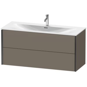 Duravit XViu Waschtisch-Unterschrank XV41360B290 121 x 55,7 x 48 cm, flannel grey seidenmatt, 2 Schubkästen, schwarz matt