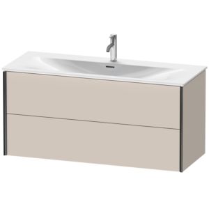 XViu Duravit vasque XV41360B291 121 x 55,7 x 48 cm, taupe mat, 2 tiroirs, noir mat