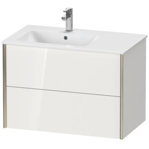 Duravit XViu Waschtisch-Unterschrank XV41580B280 81x48x56cm, 2 Schubkästen, Becken links, schwarz matt, graphit supermatt