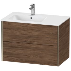 Duravit XViu vanity unit XV41580B121 81x48x56cm, 2 drawers, basin on the left, matt champagne, dark walnut
