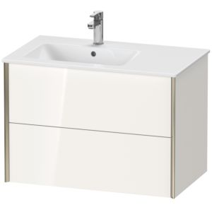 Duravit XViu vanity unit XV41580B122 81x48x56cm, 2 drawers, basin on the left, matt champagne, high gloss white