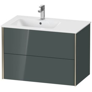 Duravit XViu Waschtisch-Unterschrank XV41580B138 81x48x56cm, 2 Schubkästen, Becken links, champagner matt, dolomiti grey hochglanz