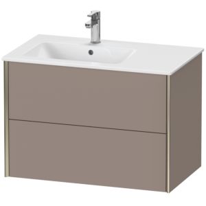 XViu Duravit vasque XV41580B143 81x48x56cm, 2 tiroirs, vasque à gauche, champagne mat, basalte mat