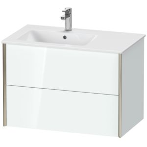 Duravit XViu vanity unit XV41580B185 81x48x56cm, 2 drawers, basin on the left, matt champagne, high gloss white