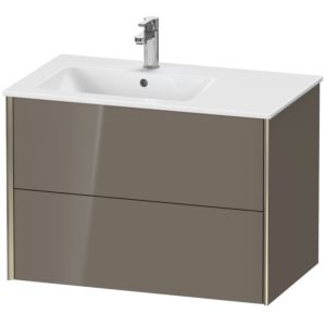 Duravit XViu Waschtisch-Unterschrank XV41580B189 81x48x56cm, 2 Schubkästen, Becken links, champagner matt, flannel grey hochglanz