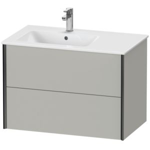Duravit XViu Waschtisch-Unterschrank XV41580B207 81x48x56cm, 2 Schubkästen, Becken links, schwarz matt, betongrau matt