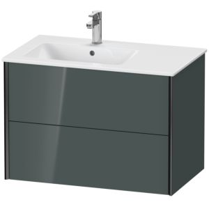 Duravit XViu Waschtisch-Unterschrank XV41580B238 81x48x56cm, 2 Schubkästen, Becken links, schwarz matt, dolomiti grey hochglanz