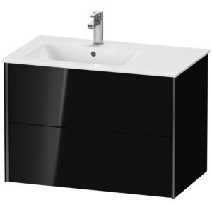 Duravit XViu vanity unit XV41580B240 81x48x56cm, 2 drawers, basin on the left, black matt, black high gloss