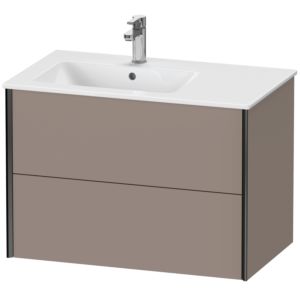 XViu Duravit vasque XV41580B243 81x48x56cm, 2 tiroirs, vasque à gauche, noir mat, basalte mat