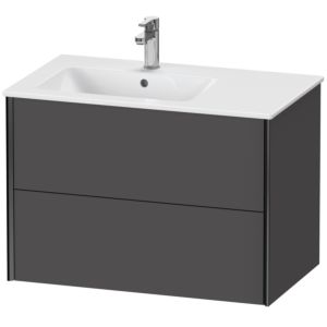 Duravit XViu vanity unit XV41580B249 81x48x56cm, 2 drawers, basin on the left, matt black, matt graphite