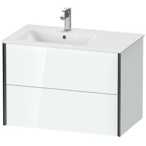 Duravit XViu Waschtisch-Unterschrank XV41580B285 81x48x56cm, 2 Schubkästen, Becken links, schwarz matt, weiß hochglanz