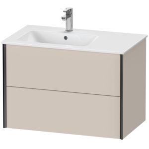 Duravit XViu Waschtisch-Unterschrank XV41580B291 81x48x56cm, 2 Schubkästen, Becken links, schwarz matt, taupe matt